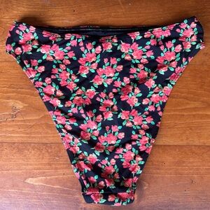 Lee Black Bikini Bottom with Red Floral Design
